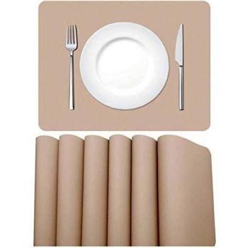 MORROLS Sets de Table Imperméables en Cuir, 42 × 30cm