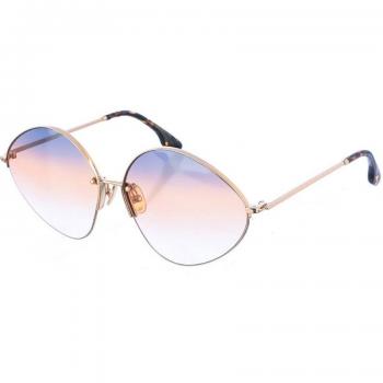 Victoria Beckham Gold Metal Oval Sunglasses
