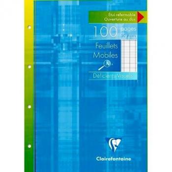 Feuillets mobiles perforés 100 pages 4 trous 21x29,7 cm 90g 10x10