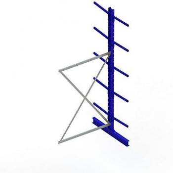 Meta Kragarmregal Anbau IPE120 doppelseitig 3000 x 1300 x 1000 mm Enzianblau + 10 Armen