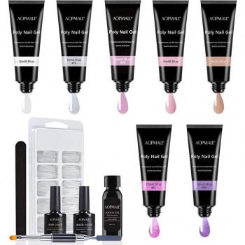 Kit Profesional de Gel para Uñas con 7 Tonos