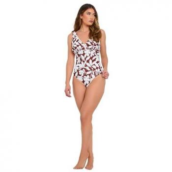 Tall Brown Tile Pattern Wrap Swimsuit