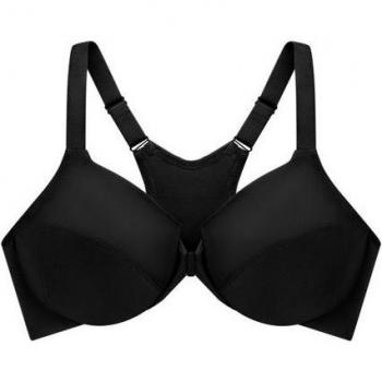 Glamorise WonderWire Back‑Smooth Front‑Close Bra – 42D Black
