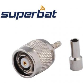 Superbat 10pcs RP-TNC Crimp Male Connector for RG316 RG174 LMR100 Cable