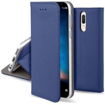 Cover a Libro Flip Moozy Blu Scuro per Huawei Mate 10 Lite – Magnetica, Appoggio e Portacarte