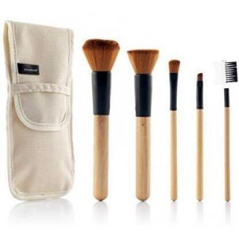 Pinceaux de Maquillage en Bois avec Trousse Miset Innovagoods 5 Pièces