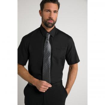 Camicia Non-Stiro a Mezze Maniche per Uomo, Colletto Inglese, Nero, Taglia 6XL, JP1880