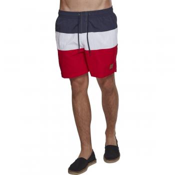 Farbenfroh Urban Classics Herren Bade-Shorts – Feuerrot, Navy, Weiß, XL