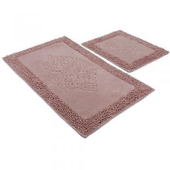 Alfombras de Baño 2 Piezas Marrón Claro Rectangular Antideslizante