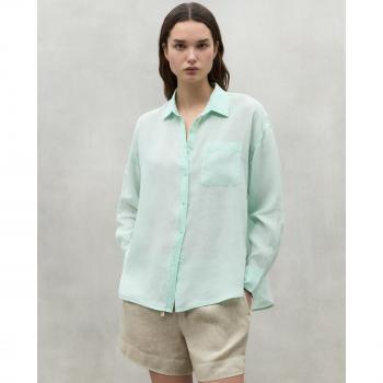 Ecoalf Camicia Daria Mint S in Lino A Maniche Lunghe
