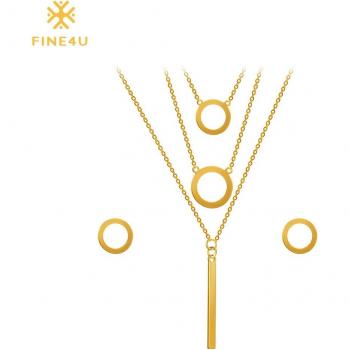 Juego de joyería de boda FINE4U N008 en acero inoxidable 316L