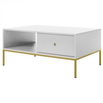 Tavolino Lima J105, Bianco, 104x68x46 cm