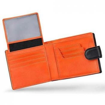 Blocco Portafogli Trifold Vera Pelle con Finestra ID Mirakle