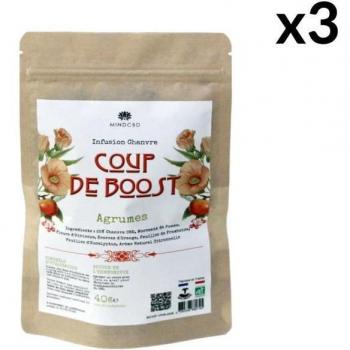 Coctel COUP DE BOOST cítrico con 25 % de CBD de Flores de Cáñamo, 40 g, 3 tazas