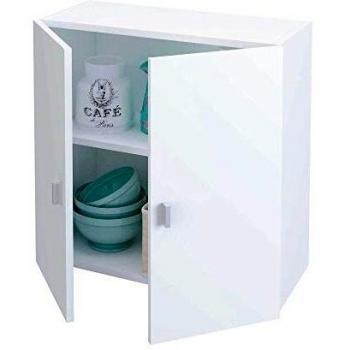 Armoire suspendue de style Samblo blanche, portes battantes 60 cm