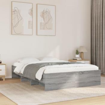 Grey Sonoma Bed Frame 140x200 cm Engineered Wood vidaXL