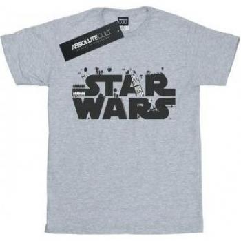 Top Star Wars per donne in cotone boyfriend con logo pulito
