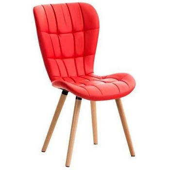 Sedia da pranzo Elda in similpelle di colore rosso