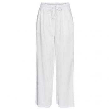 Élégance Pure – Pantalon Lin à Liens, Taille XS, Blanc