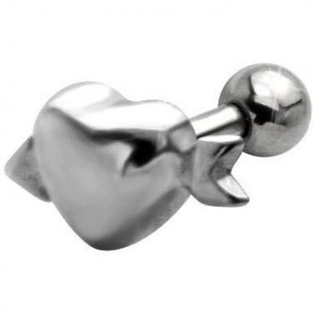Silber‑Helix‑Herz‑Pfeil‑Piercing in Sterling