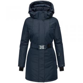 Navahoo Parka Frostkuss 14 für Damen, abnehmbare Kapuze, Blau XL