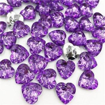50 pcs Acrylic Heart Rhinestones for DIY Projects