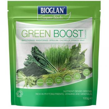 Bioglan BioBoost Grüner Mix – Gerstengras, Weizengras, Spirulina, Chlorella, Spinat