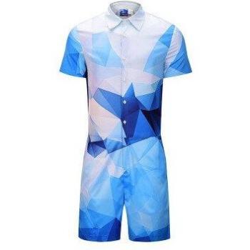 Männer Overall BaoLong – 3D‑druckter Sommer-Party-Strampler