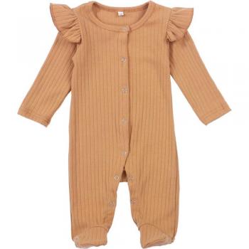 Ruffled Long Sleeve Footed Jumpsuit for Babies