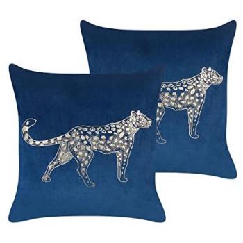 Marineblaue Dekokissen 2er Set Polyester 45 x 45 cm