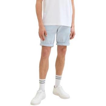 TOM TAILOR DENIM Herren Slim Fit Chino-Shorts unifarben Hellblau XXL