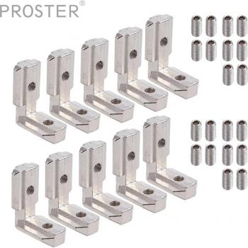 Paquete de 10 ranuras en T para fijación exterior en perfiles de aluminio 3030 y 4040