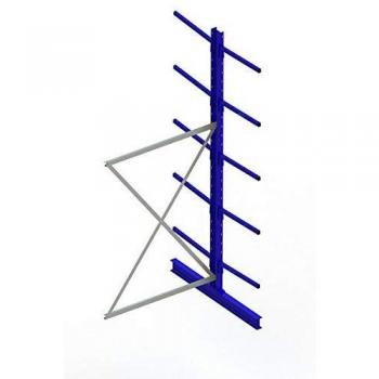 Meta Kragarmregal Anbau IPE120 doppelseitig 3000 x 1300 x 1200 mm Enzianblau + 10 Armen je Ständer