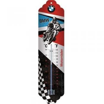 Thermomètre de Décoration BMW Moto de Course 28x65 cm