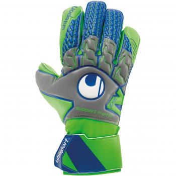 Uhlsport Tensiongreen Soft SF Torwarthandschuhe für Torhüter, Dunkelgrau/Fluo Grün/Marine, 9