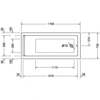 Duravit Starck Baignoire balnéo encastrée