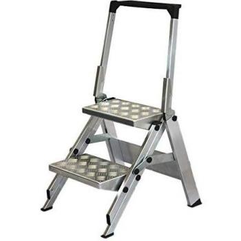 Kaiser Kraft Aluminium-Klapptreppe, 2 Stufen, geriffelte Stufen