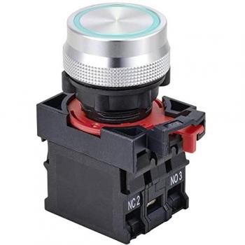 TruComponents 782572 Panel Mount Off/On Pushbutton (NO/NC) – 12V Blue