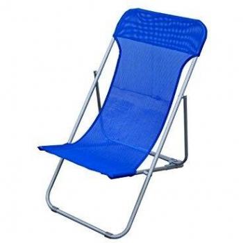 Sdraio pieghevole in acciaio e texilene 450 gr/m² blu
