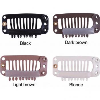500 Pcs 32mm 9-Teeth Snap Clips for Human Hair Extensions