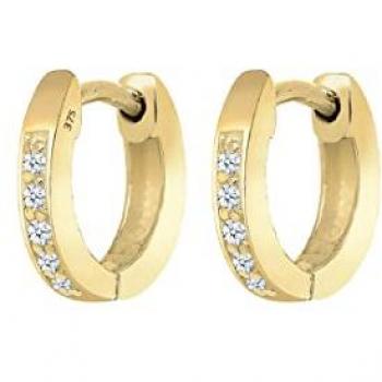 Ellie Diamond Creolen – 0,05 ct. Weißer Brillantschliff in 375 Gelbgold