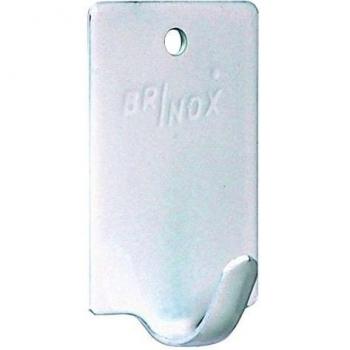 BRINOX Percha pequeña Adhesiva, Lacado Blanco, 2x3x1.1 cm