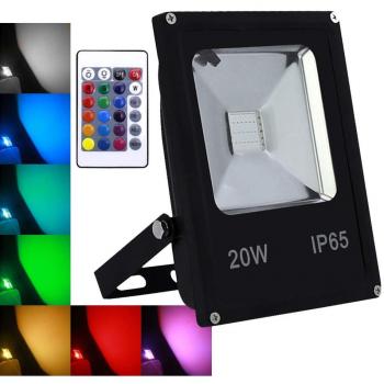 IP65 RGB LED-FLUTER 20 W, dimmbar, 4 Modus, 16 Farbtöne