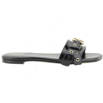 Chloe Mae Black Slip-On Sandals 10 US / 40 EU