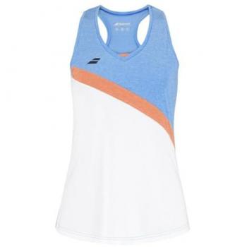 Babolat T-Shirt Sans Manches Play – Femme – Blanc et Bleu
