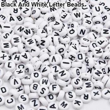 100pcs 6mm Acrylic Letter Beads for DIY Accessories