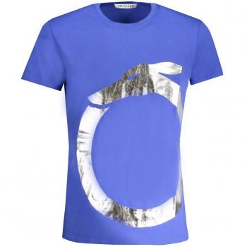 Trussardi, T-Shirts, female, Blue, Size: XL Blue Cotton Printed Logo T-Shirt
