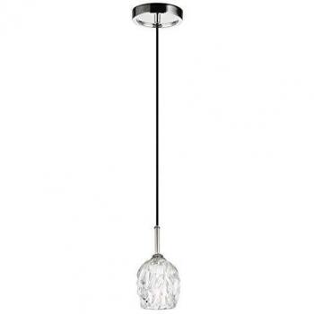 Sospensione Contemporanea Rubin Vetro Nichel Lucido 1 Luce G9 3 Ledw 3000K 320Lm
