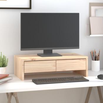 VidaXL Support de Moniteur en Bois de Pin 50x27x15 cm