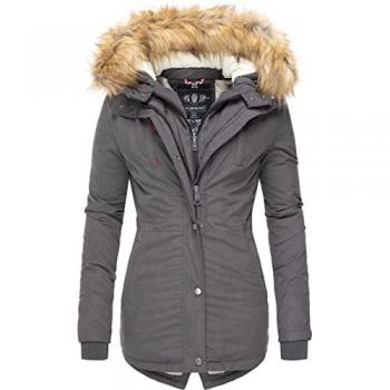 Marikoo Winterparka Akira Damenmantel mit Kunstfellkapuze